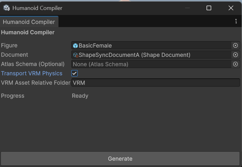 Input configuration in Humanoid Compiler