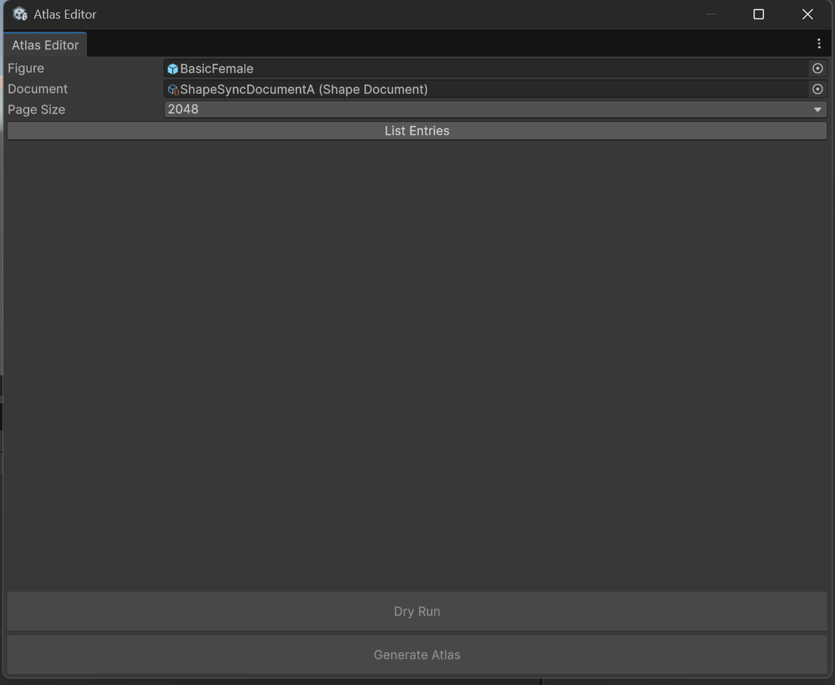 Input specification in Atlas Editor