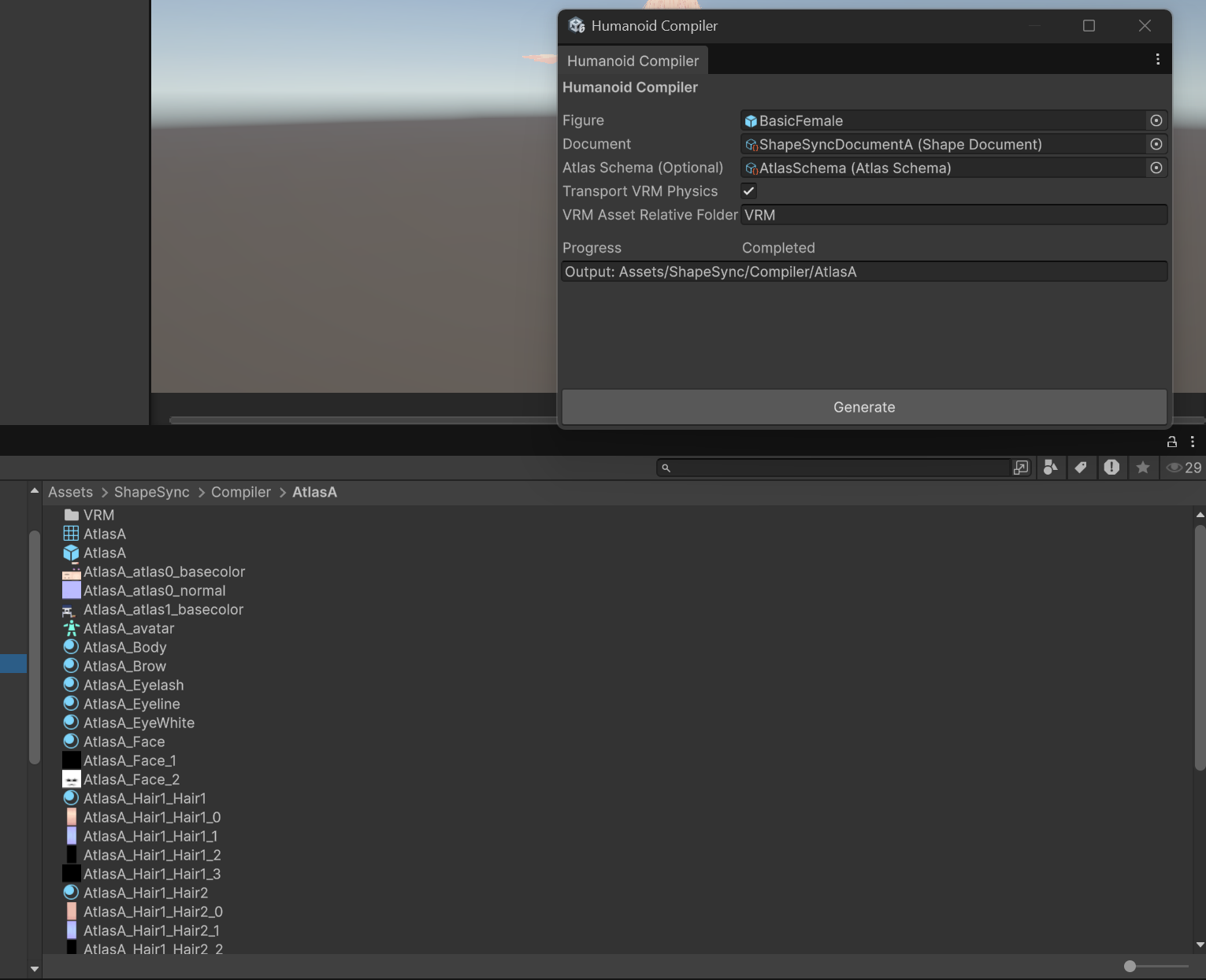 Generate completion display