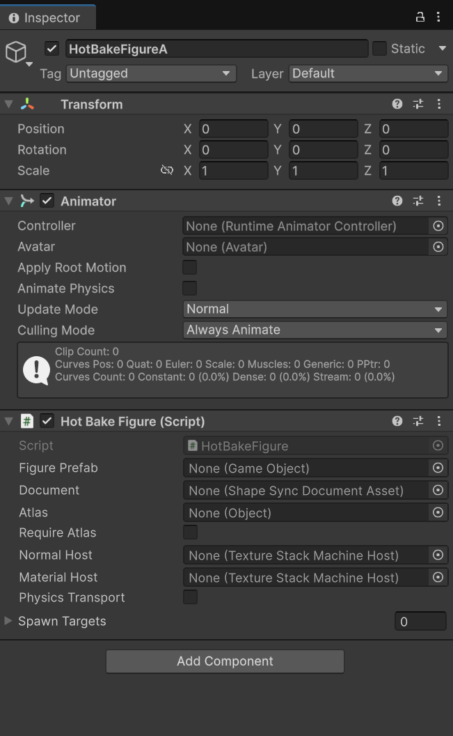 Inspector Immediately After Adding Components