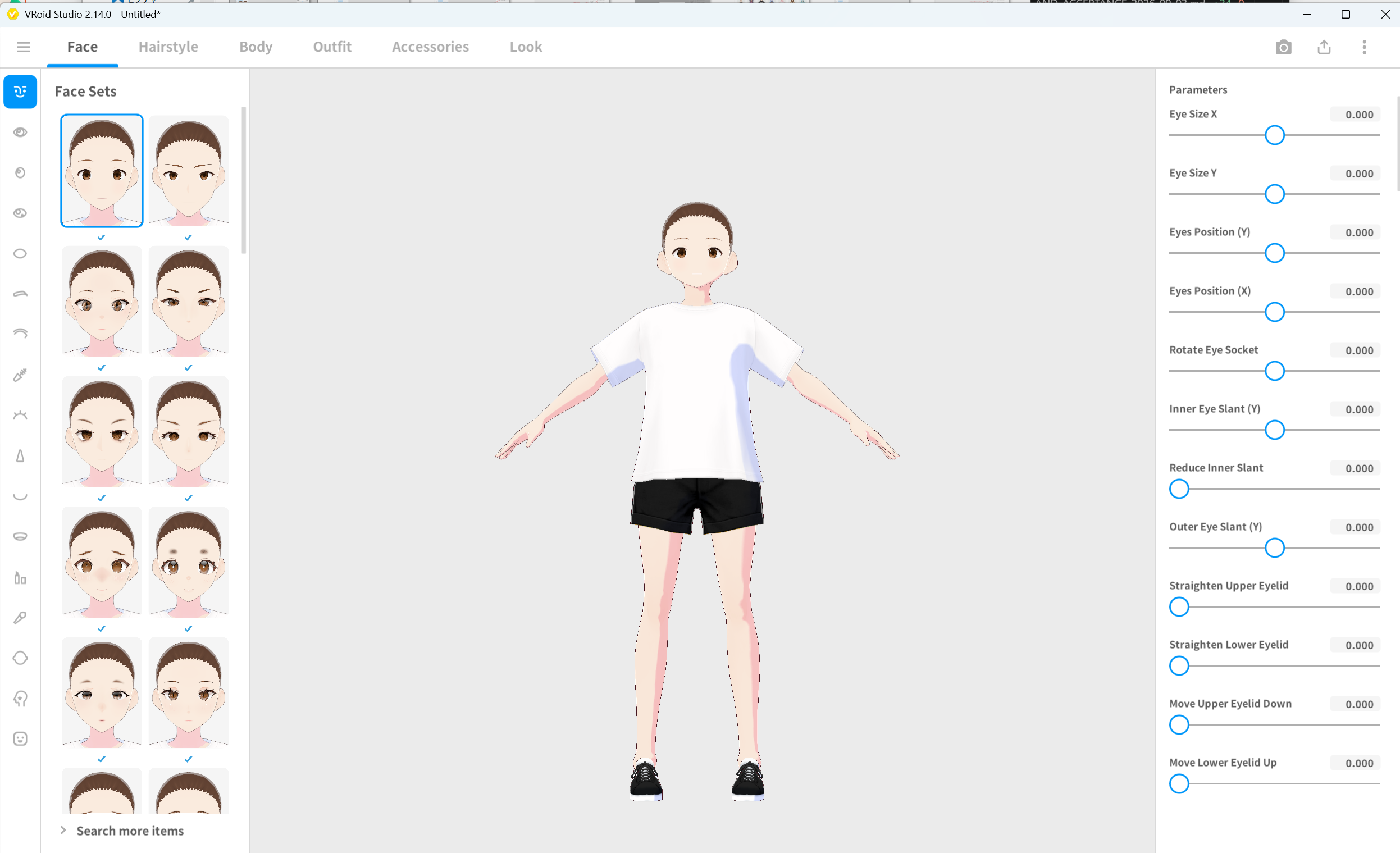 Default state (wearing hair and clothes)