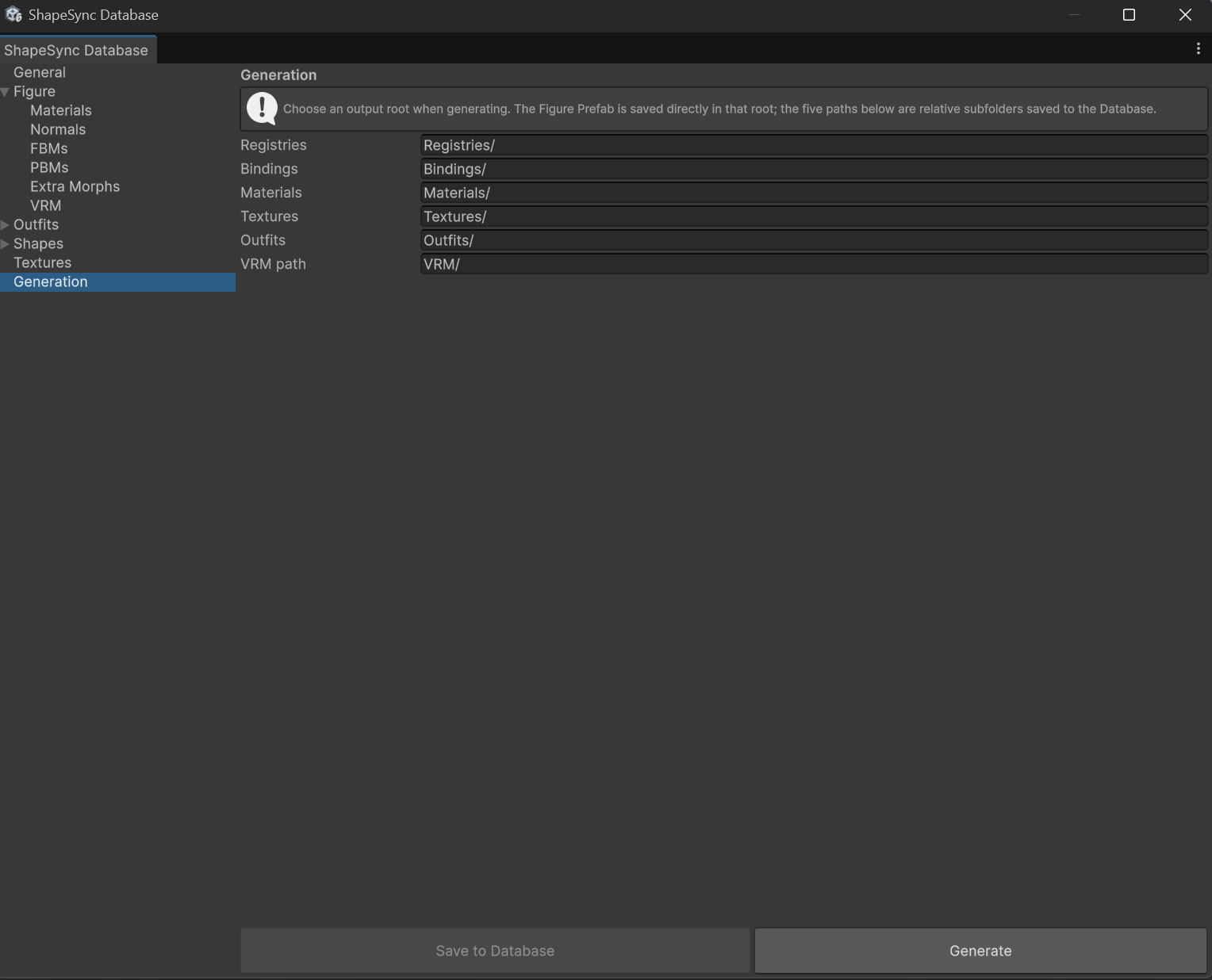 Executing Generate in Generation section