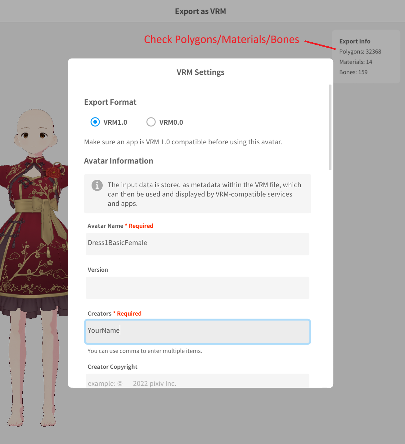 Dress1BasicFemale export settings