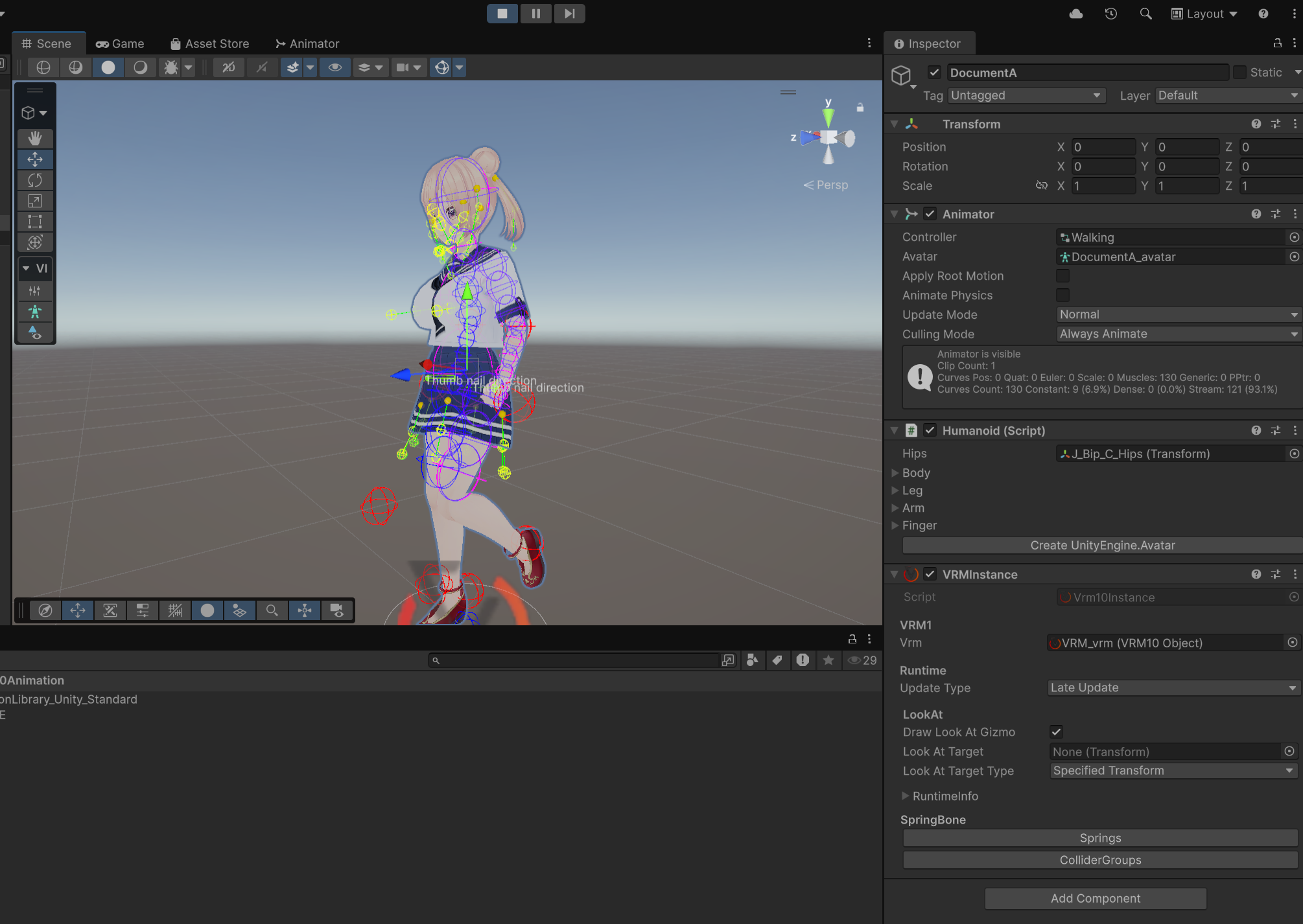 Animation 再生と VRM Physics 動作確認