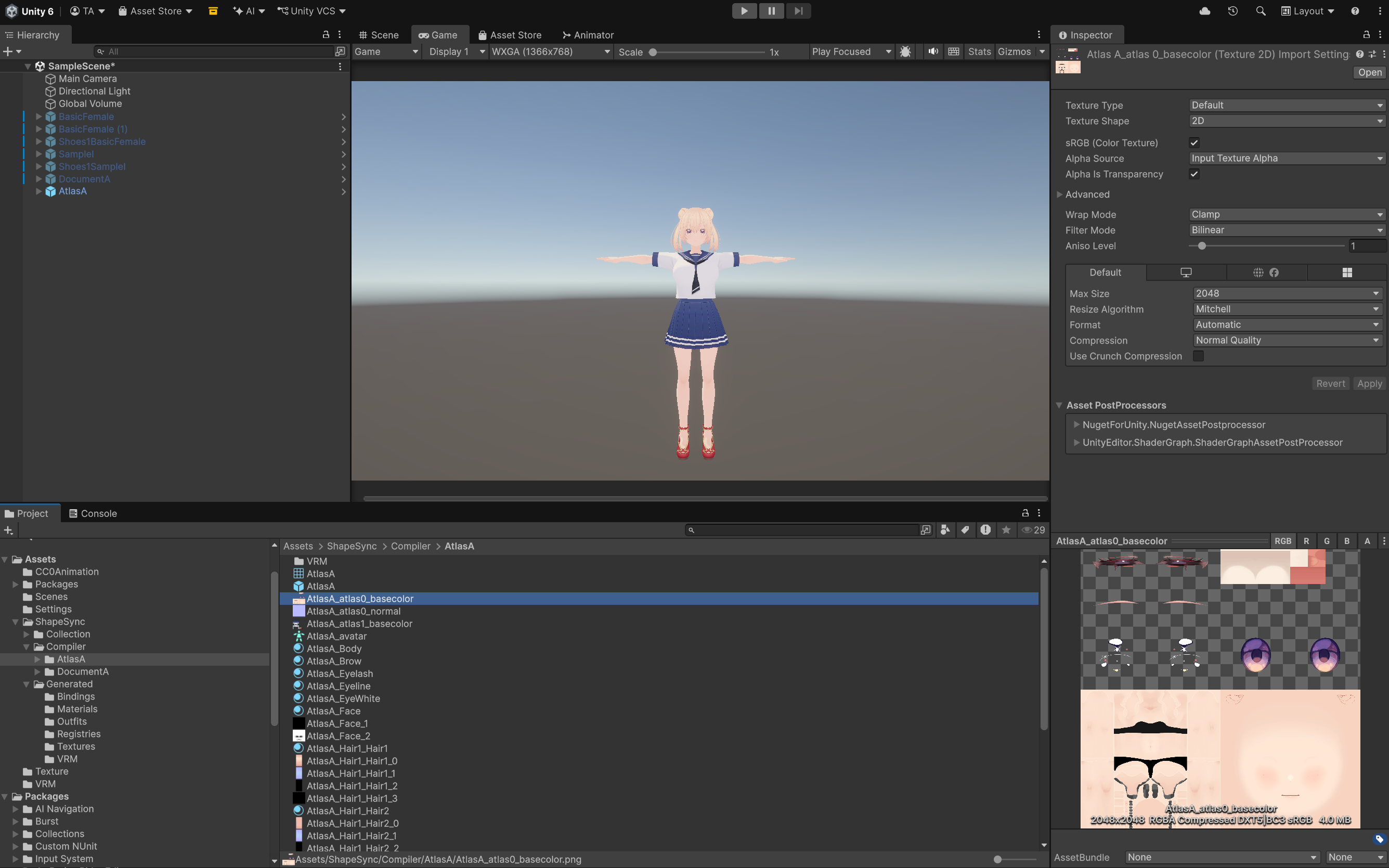 Atlas Page 0 テクスチャ確認
