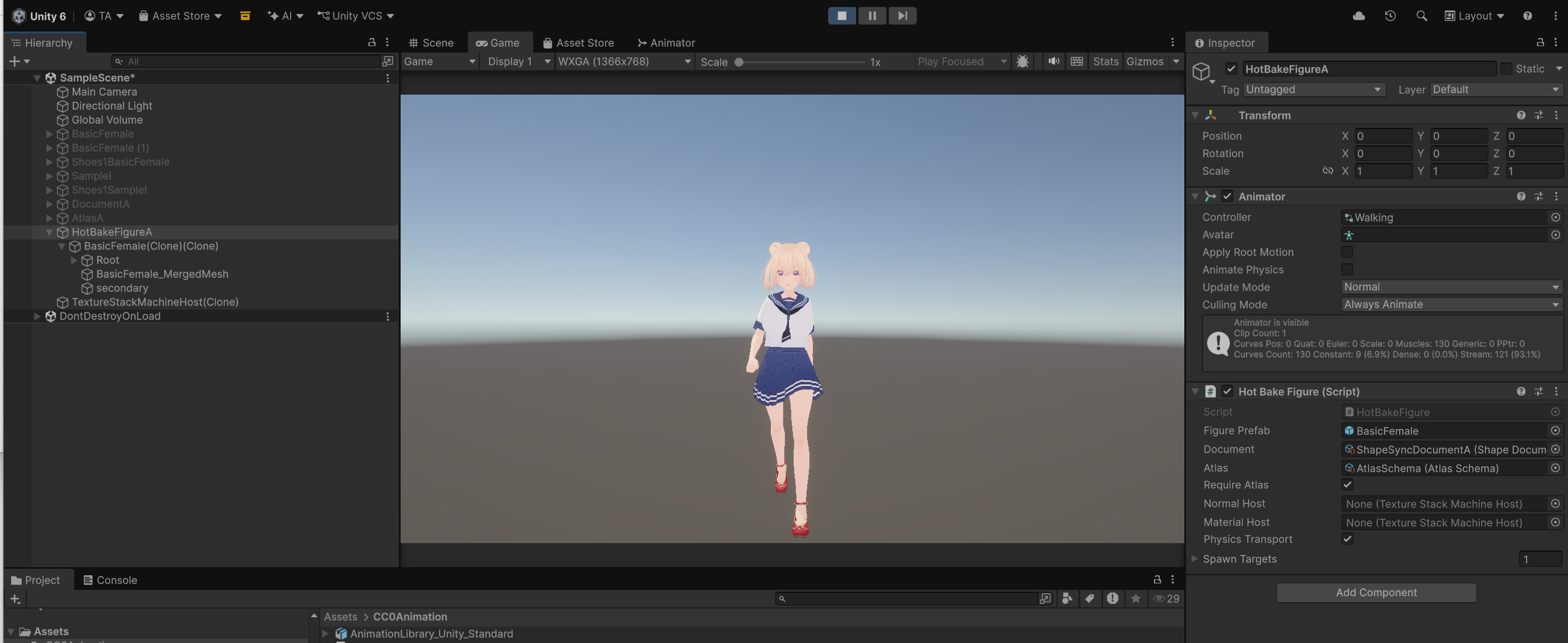 Play Mode での 1体目歩行確認