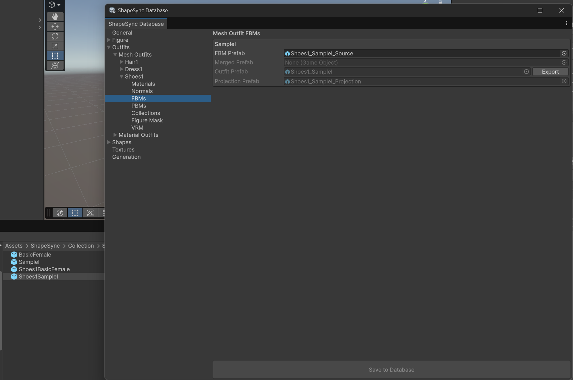 Collection 用 Prefab の Export 完了画面